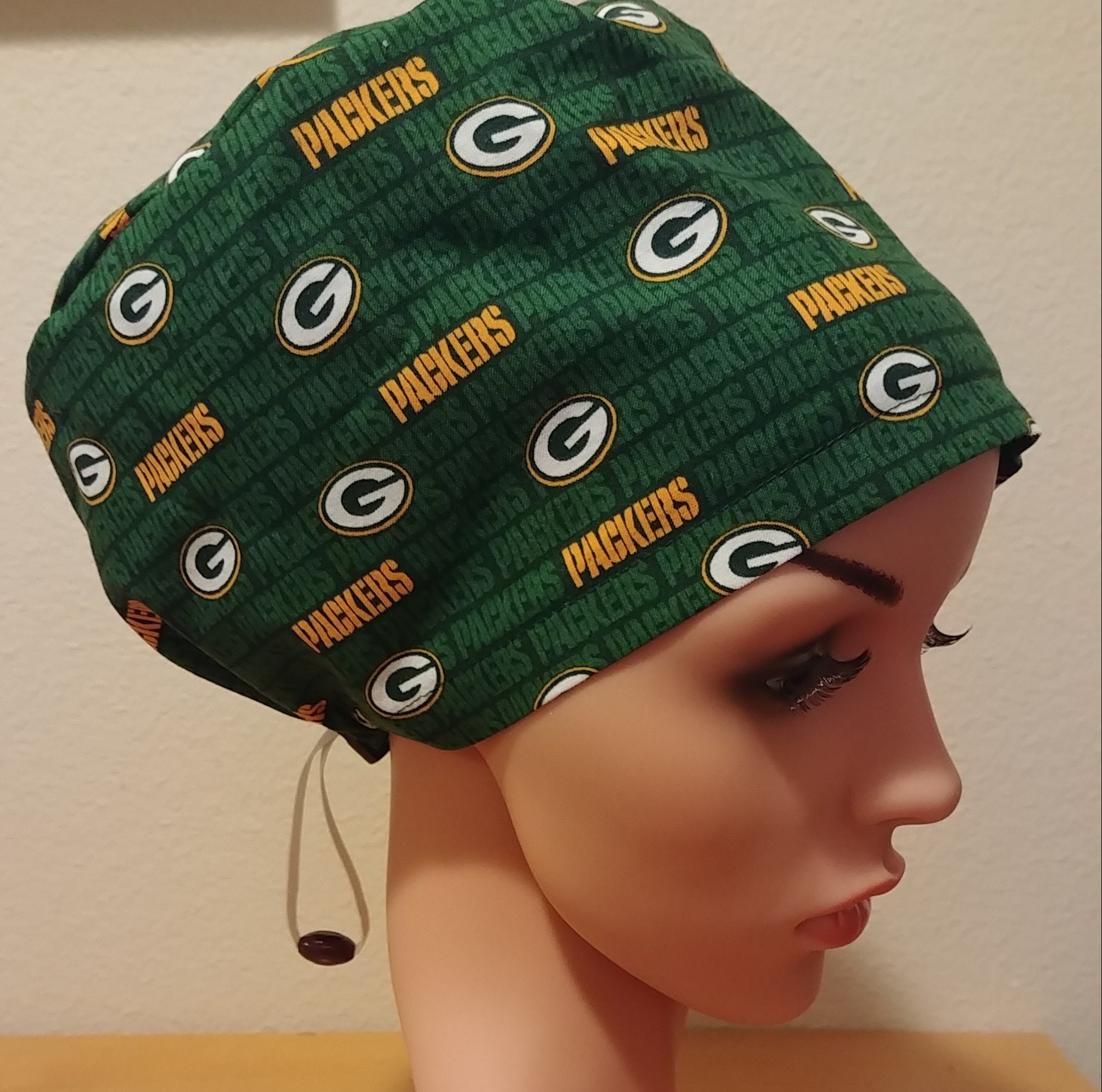 Women's Surgical Cap, Scrub Hat, Chemo Cap, NFL Green Bay Packers