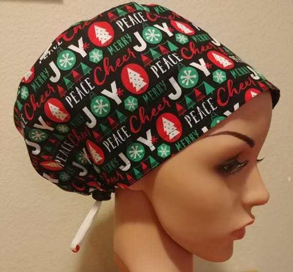 Women's Surgical Cap, Scrub Hat, Chemo Cap, Joy and Peace