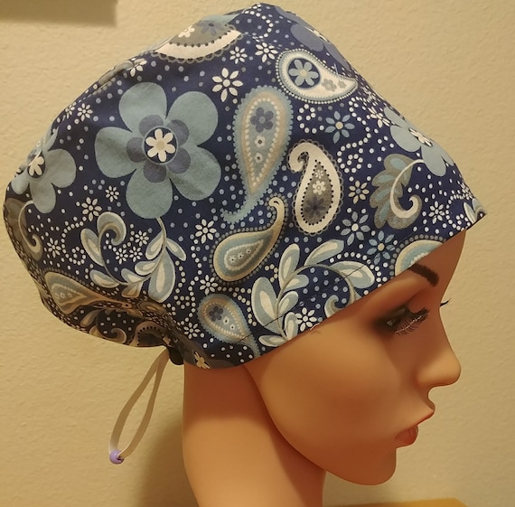 Women's Surgical Cap, Scrub Hat, Chemo Cap,  Pretty in Periwinkle