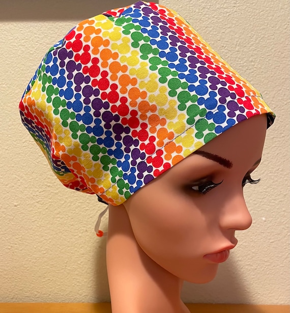 Women's Surgical Cap, Scrub Hat, Chemo Cap,  Disney Pride