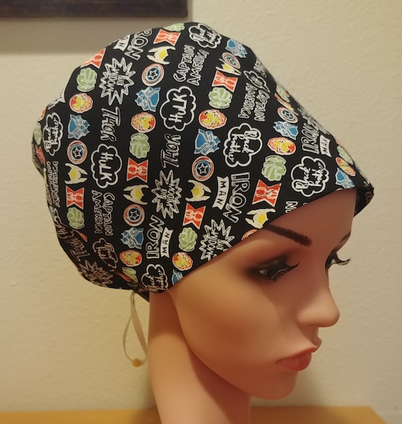 Women's Surgical Cap, Scrub Hat, Chemo Cap,  Marvel Characters