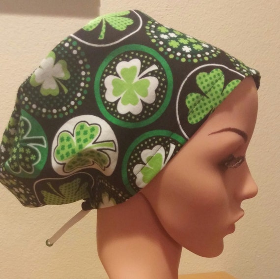 Women's Surgical Cap, Scrub Hat, Chemo Cap, Luck of the Irish