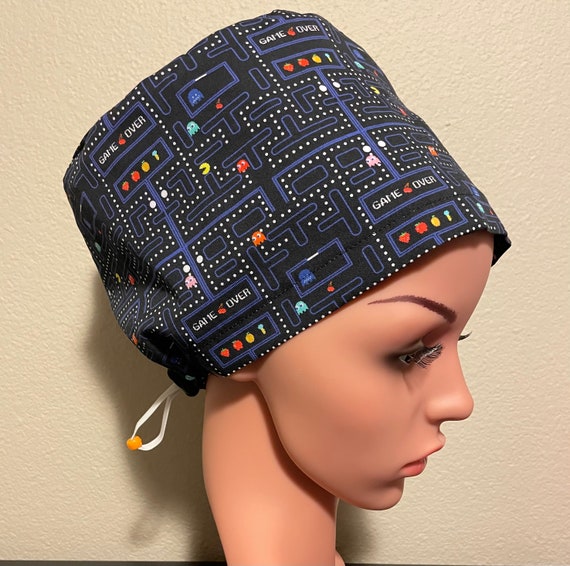 Women's Surgical Cap, Scrub Hat, Chemo Cap,  Pacman