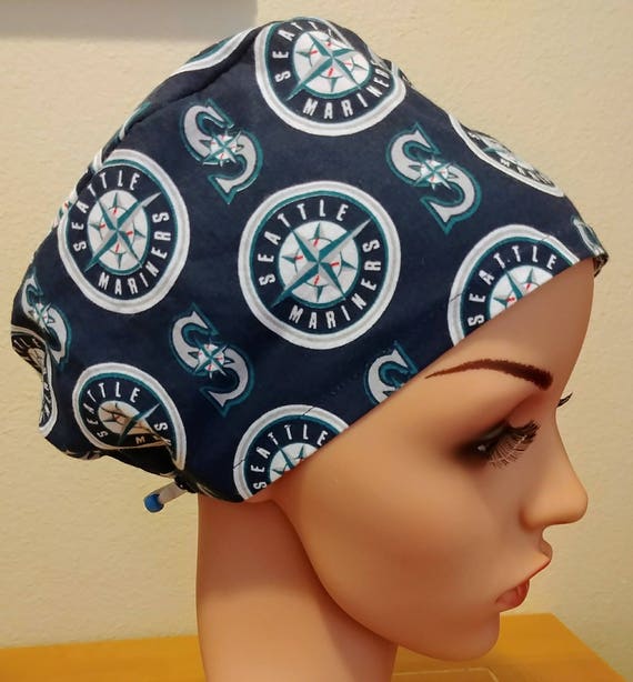 Women's Surgical Cap, Scrub Hat, Chemo Cap, Seattle Mariners Hat