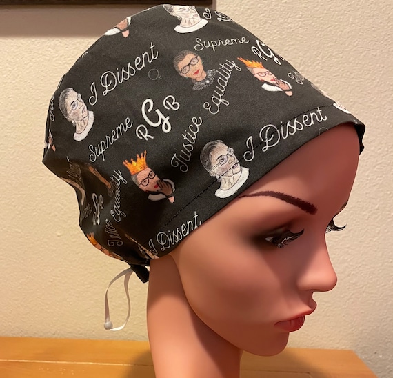 Women's Surgical Cap, Scrub Hat, Chemo Cap,  Notorious RBG quotes