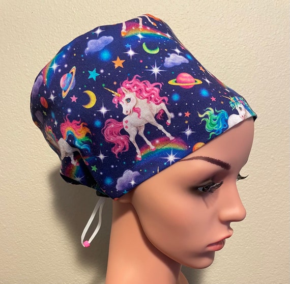 Women's Surgical Cap, Scrub Hat, Chemo, Magical Unicorn