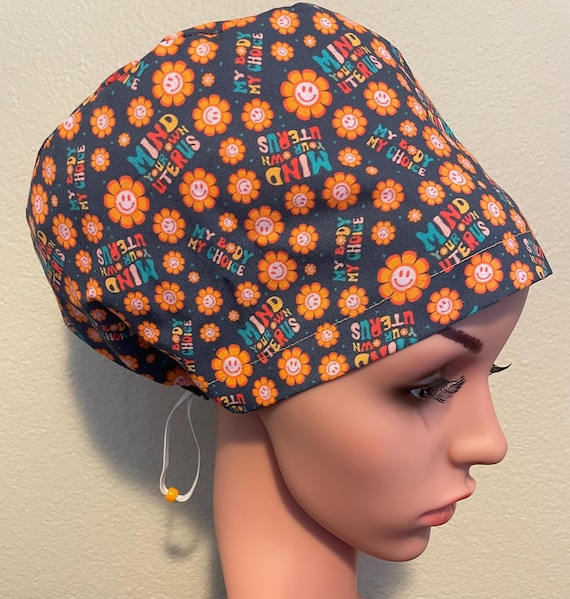 Women's Surgical Cap, Scrub Hat, Chemo Cap,  Mind your own Uterus