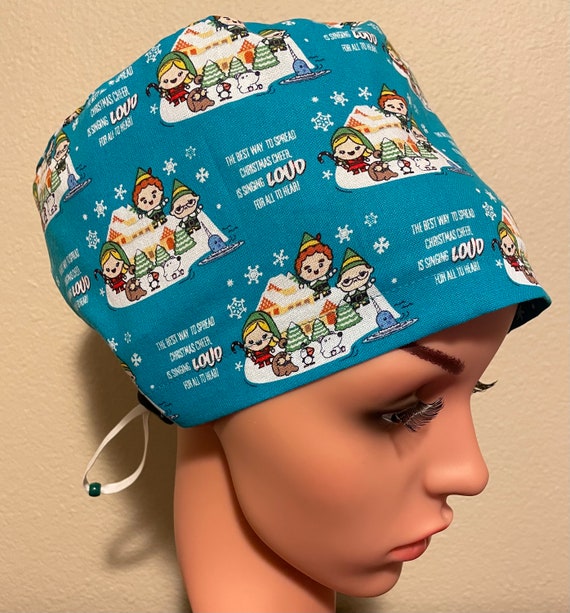 Women's Surgical Cap, Scrub Hat, Chemo Cap,  I Love Singing Loud and Spreading Christmas Cheer