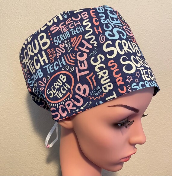 Women's Surgical Cap, Scrub Hat, Chemo Cap, Scrub Tech