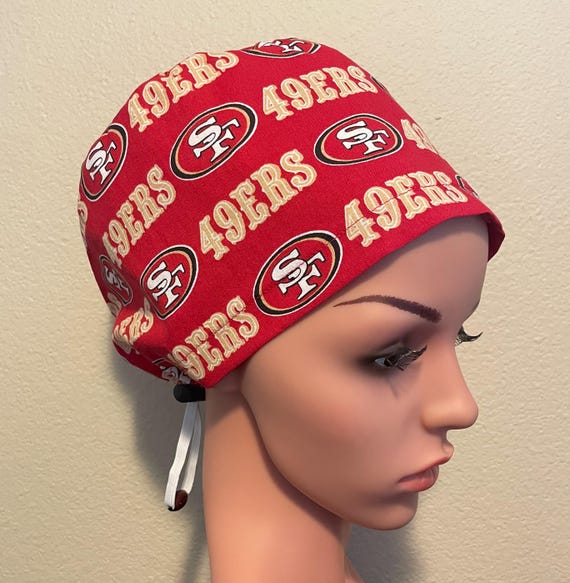 Women's Surgical Cap, Scrub Hat, Chemo Cap, NFL San Francisco 49ers