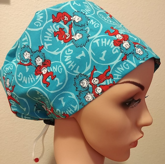 Women's Surgical Cap, Scrub Hat, Chemo Cap, Thing 1 and Thing 2