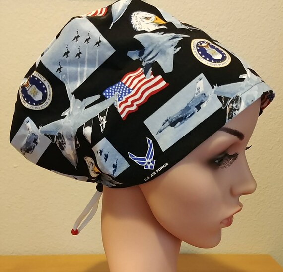 Women's Surgical Cap, Scrub Hat, Chemo Cap, United States Air Force