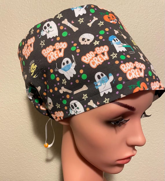 Women's Surgical Cap, Scrub Hat, Chemo Cap,  Boo Boo Crew