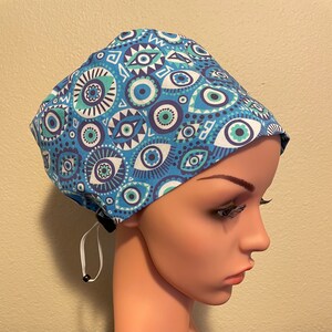 Women&#39;s Surgical Cap, Scrub Hat, Chemo Cap,  Turkish Evil Eye