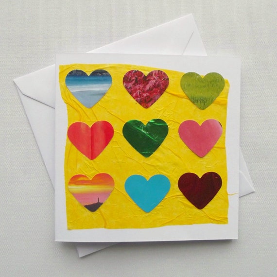 Herz Gruss Karte Handgemachte Karte Valentinstag Karte Etsy