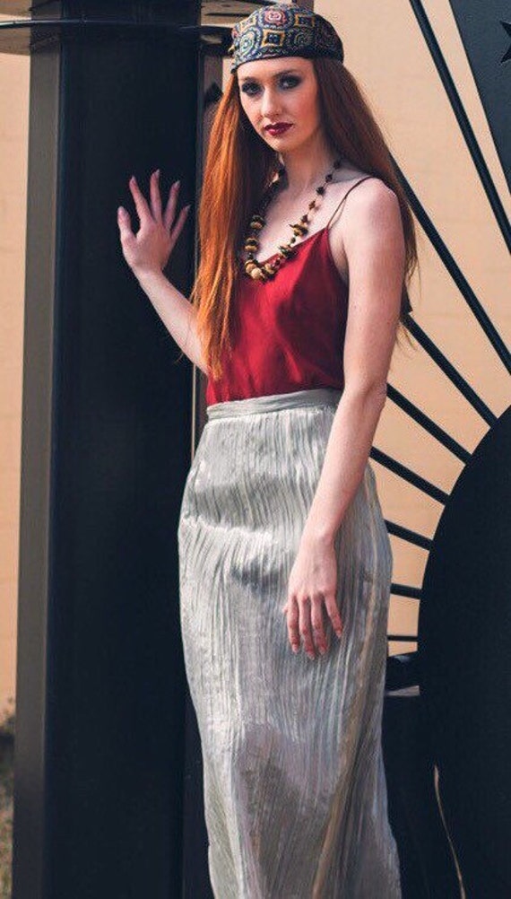Vinatage metallic maxi skirt