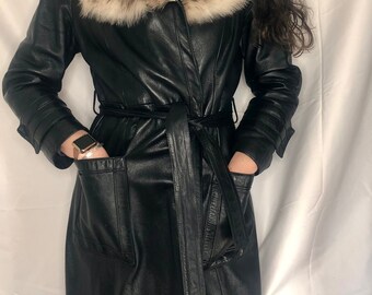 leather jacket w fur