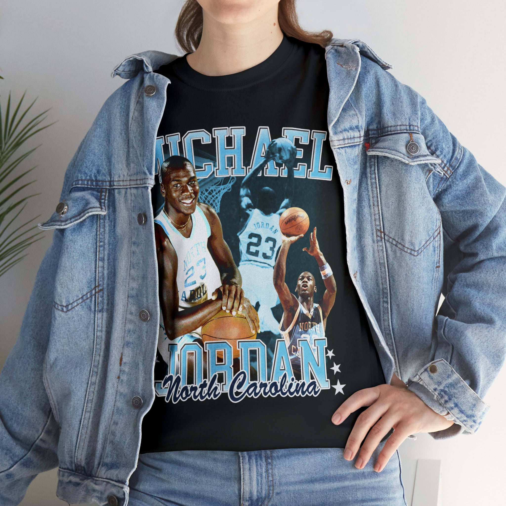 Michael Jordan UNC 90s Style Vintage Bootleg Tee graphic T shirt , Michael  Jordan Vintage Inspired 90's Rap Unisex T-Shirt NAB254