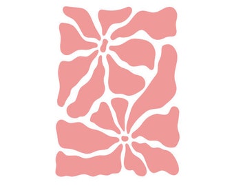 Abstract Flower Stencil Art shapes Craft Template Reusable 190 Mylar Walls Furniture Signs Fabric Cakes Journal