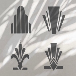 Art Deco Retro Klasyka Lata 20. Szablon Szablon do Rzemiosła Wielokrotnego Użytku 190 Mylar Przetwarzanie Ścian Mebli Karty Znaki Tkaniny Ciasta