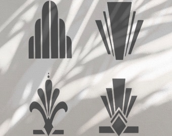 WS00020831 Template A4 Art Deco Portrait Wall Stencil