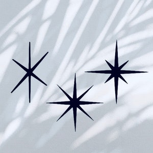 Stars Stencil Starburst Mid Century Retro Modern  Bedroom Wall Furniture MCM