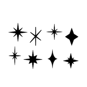 Atomic 50's Retro Stars Stencil Starburst Mid Century Retro Modern Slaapkamer Muur Meubilair MCM A5 Kerstkaarten Decor Vakantie ambachten