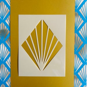 Fan Art Deco 1920 szablon do rzemiosła szablon wielokrotnego użytku 190 Mylar ściany recyklingu meble karty znaki tkaniny