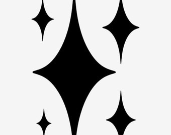 Mid Century Atomic stencil Diamond star shapes modern Retro Pattern Craft Template Reusable 190 Mylar  Walls Furniture designer
