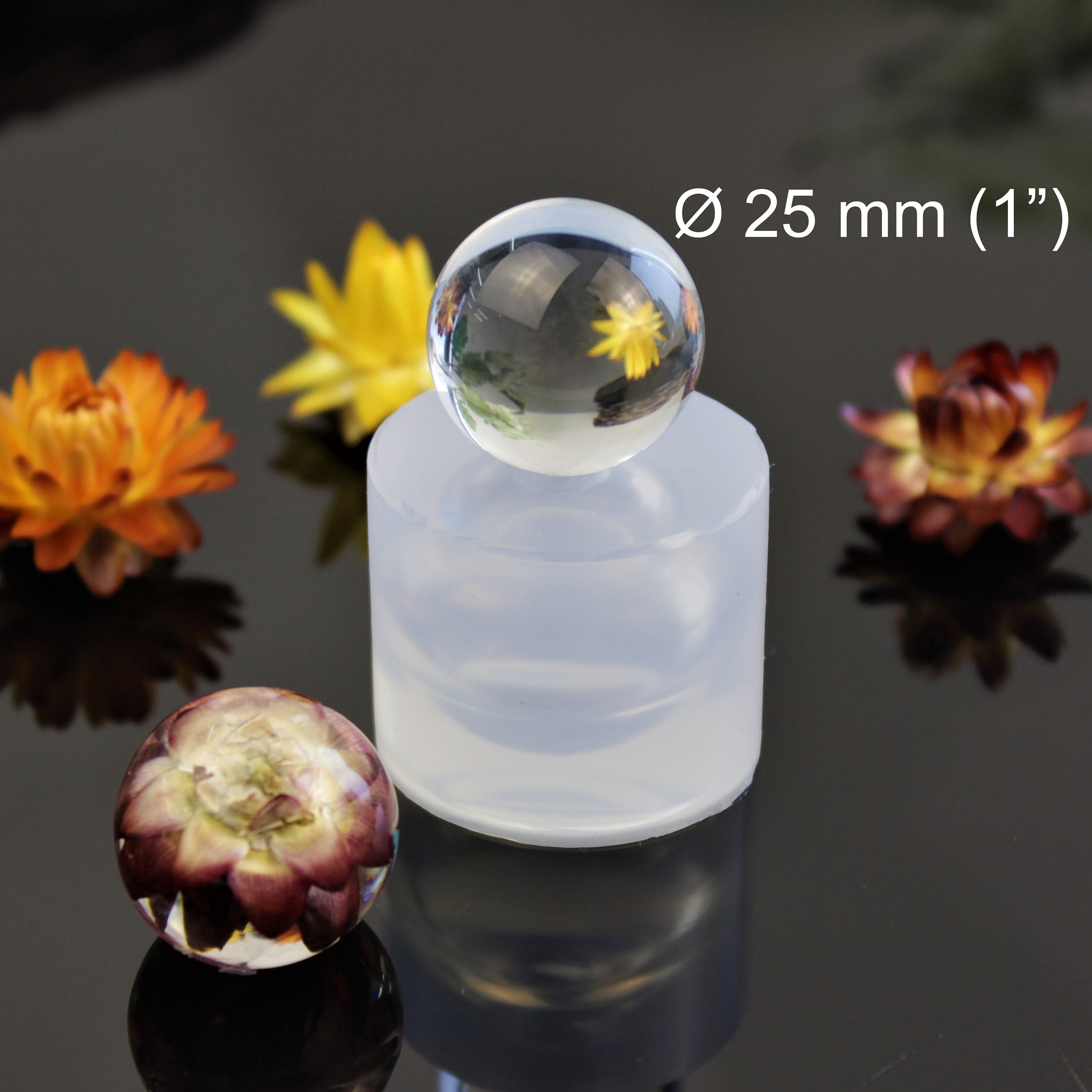20 mm 08 Silicone sphere mold for resin casting Etsy
