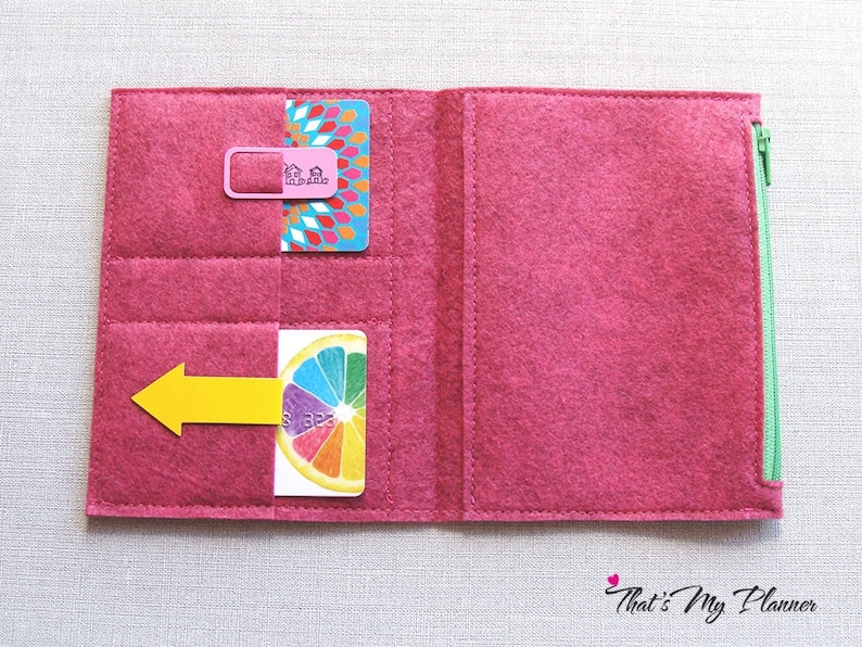 Traveler's Notebook Insert A6 Size Felt Zip up Wallet Etsy