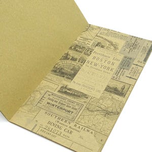 Handmade Traveler&#39;s Notebooks insert Refill Journal - Vintage style Craft paper