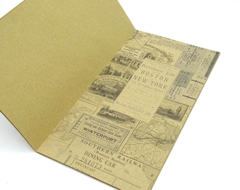 Handmade Traveler's Notebooks insert Refill Journal - Vintage style Craft paper