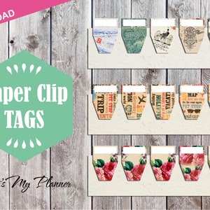 DIY - VINTAGE Printable Paper Clip Tags Bookmarks - Travel Midori ...