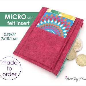 Traveler's Notebook Insert MICRO Größe - Filz Reißverschluss Brieftasche Kartenhalter - Federmäppchen - Midori Insert