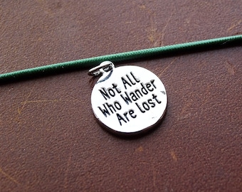 Traveler's Notebook Pendant Charm - DOUBLE SIDED -  Explore / Not All Who Wander Are Lost