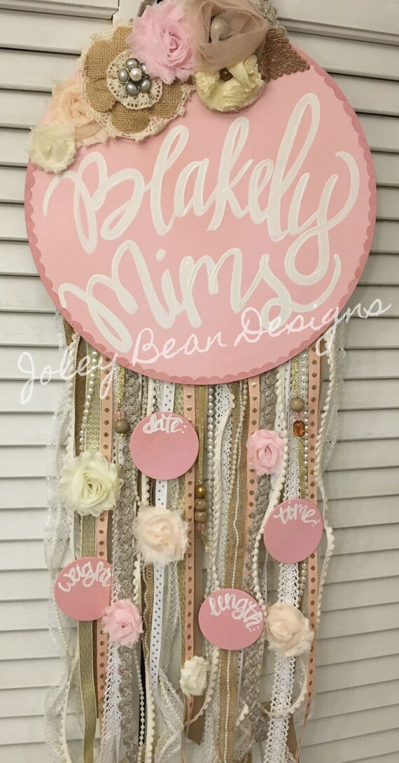 Dreamcatcher Baby Girl Hospital Door Hanger