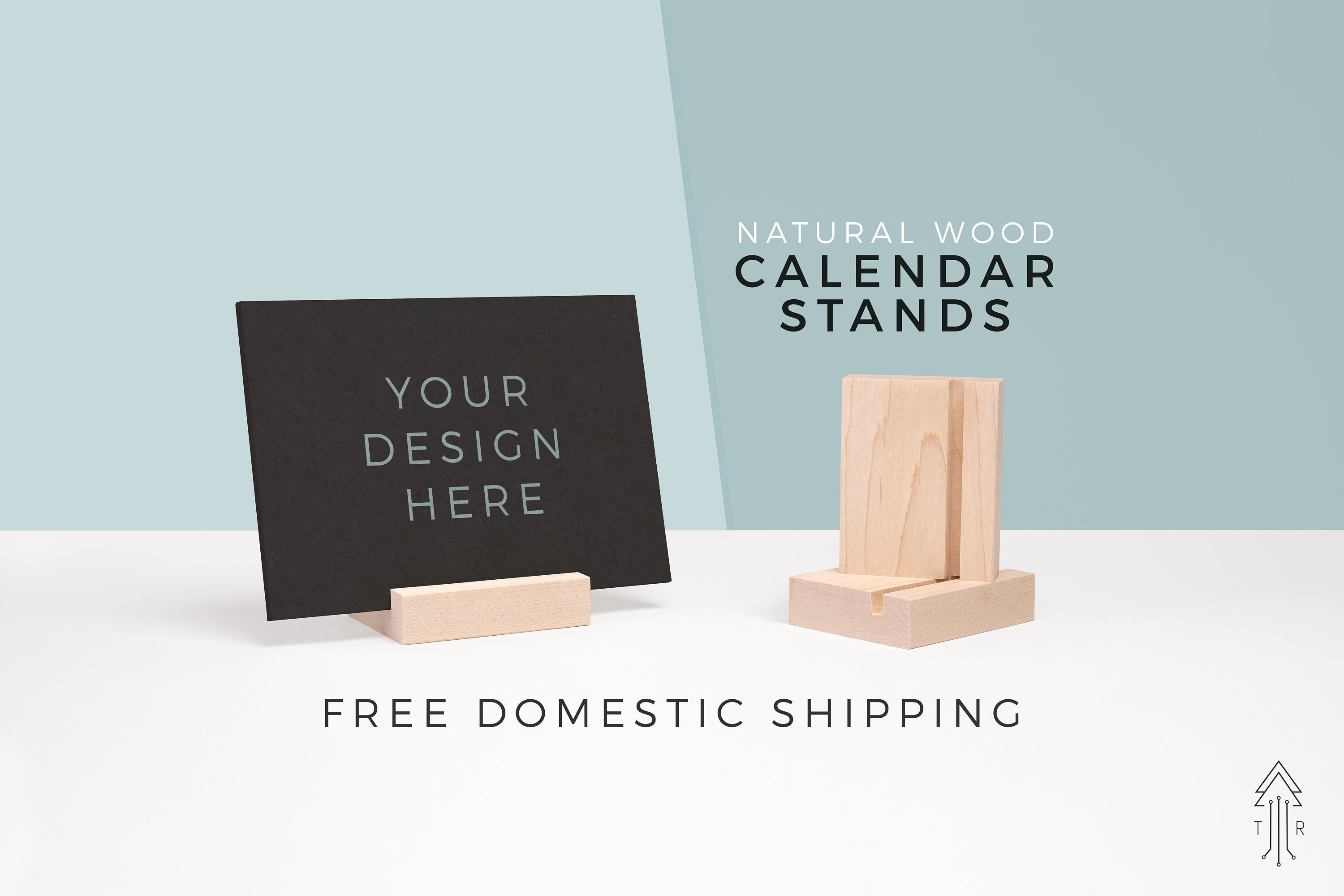 NATURAL Wood Calendar Holder Wood Calendar Stand With 1/4 Inch or 1/8 Inch Slot. - Etsy