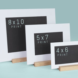 NATURAL Photo holder matte board with wood photo stand.