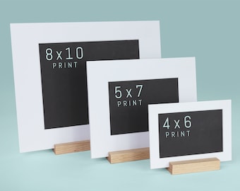 NATURAL Photo holder matte board with wood photo stand.