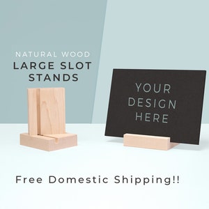 Grote fotohouder van natuurlijk hout, houten bordhouder, houten POS-houder voor de detailhandel met sleuf van 1/8 inch of 1/4 inch.
