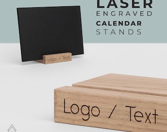 Kalenderständer aus Holz mit Gravur für 2 Kalender
