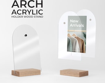 Arch Acryl-Fotohalter mit Holzständer - hergestellt in den USA