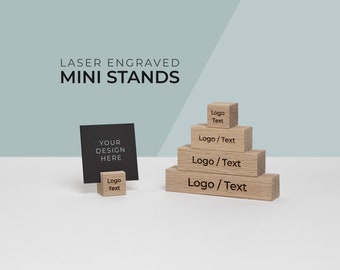 Laser Engraved MINI Card Holder Signage Stand