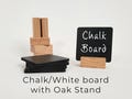Oak Wood Chalkboard & Whiteboard Sign with Stand: Double-Sided Display