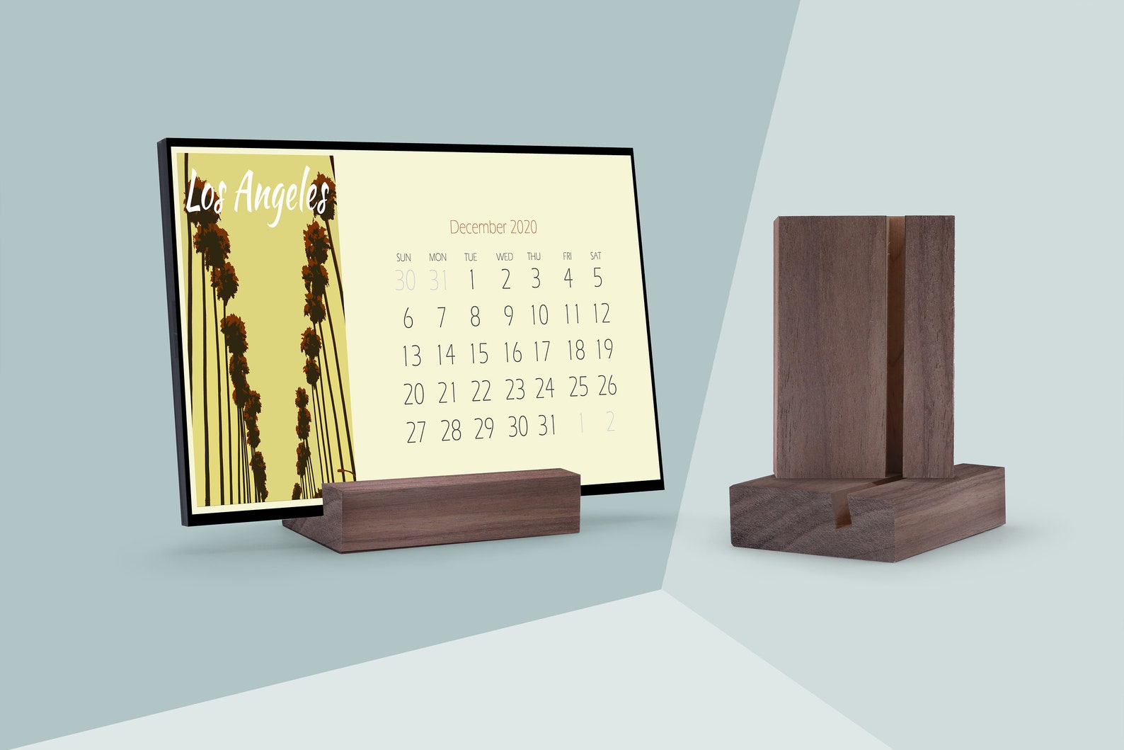 NATURAL Wood Calendar Holder Wood Calendar Stand With 1/4 Inch Etsy