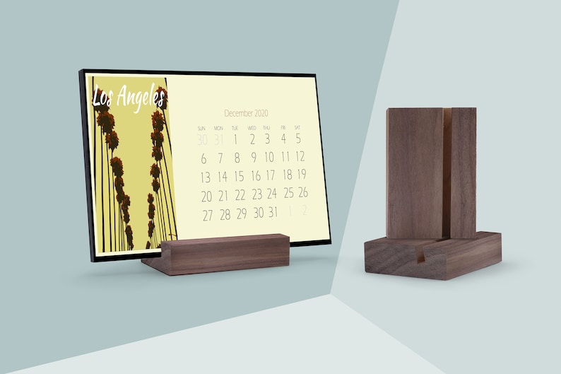 NATURAL Wood Calendar holder wood calendar stand with 1/4 inch Etsy