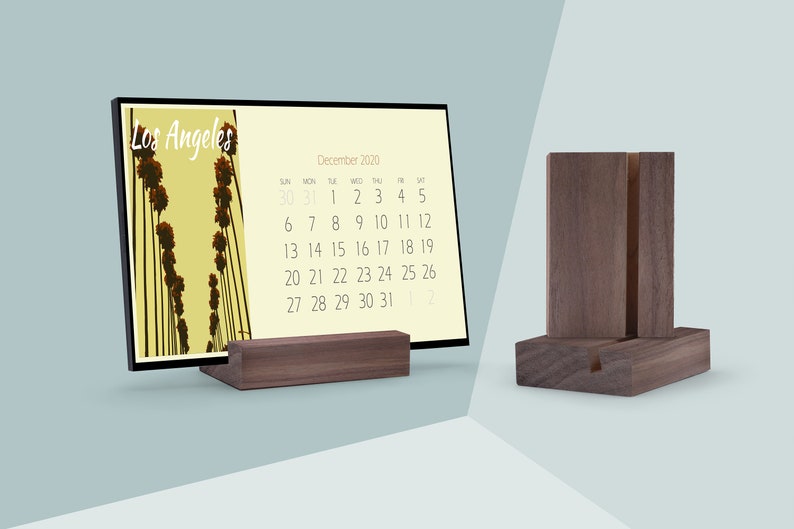 NATURAL Wood Calendar holder wood calendar stand with 1/4 inch Etsy