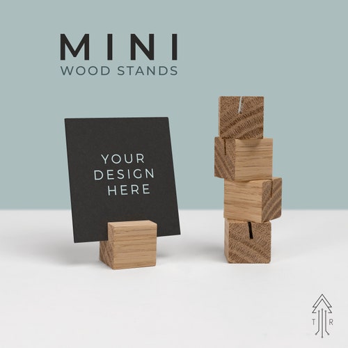 Mini tarjetero de madera: para fotos, Instax y carteles - Fabricado en EE. UU.