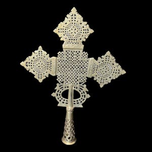 Large Ethiopian Standing Cross 18” – Handcrafted Processional Coptic Cross | Christian Decor | Religious Art | Ethiopian Cross